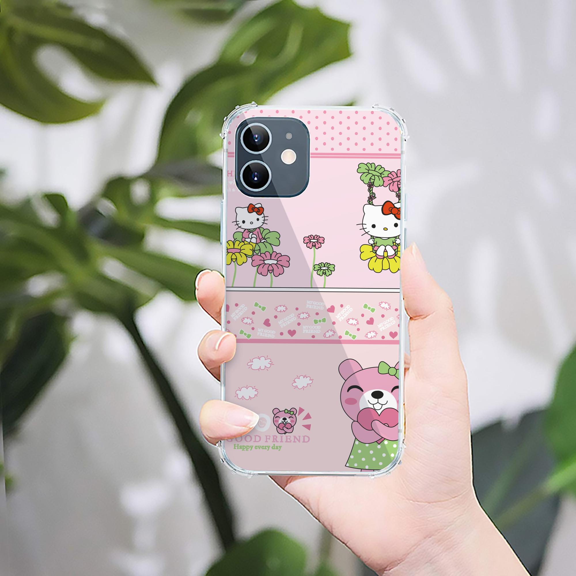 （画像用） Hello Kitty ハローキティ 【iPhone 12シリーズ対応】透明スマホケース（クリアソフトケース）